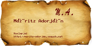 Móritz Adorján névjegykártya
